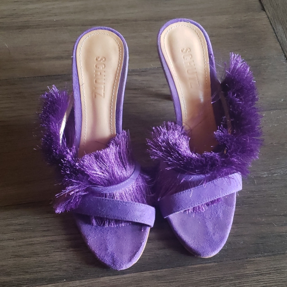 Schutz purple mules
